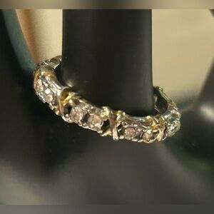 Elegant Gold and Silver Women's Ring size 10.5 with clear crystal accents.